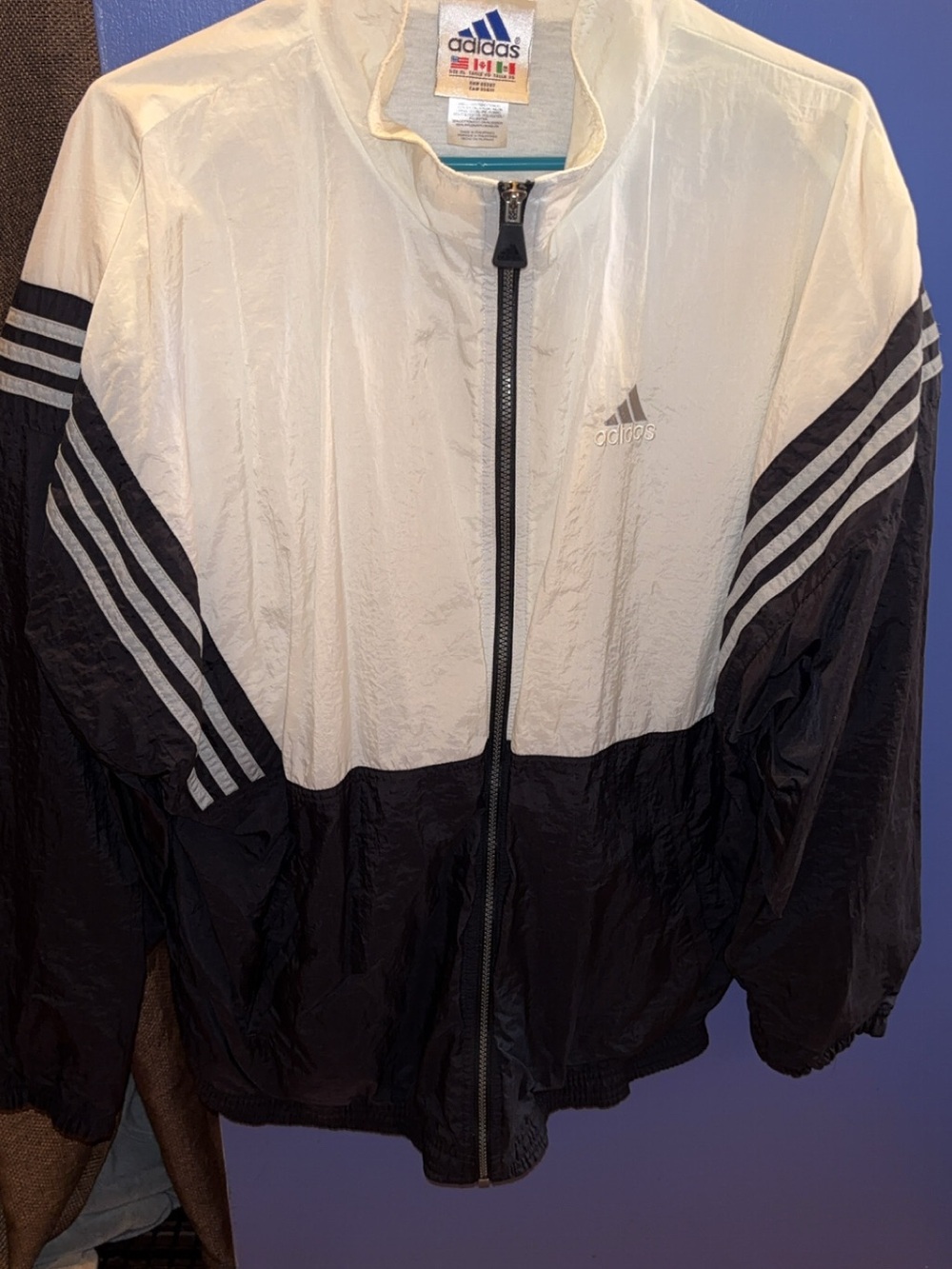 Vintage adidas Two-Tone Black and White Windbreaker Jacket